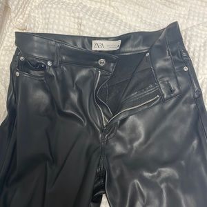 Zara black leather pants.